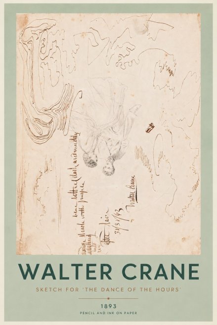 Walter Crane Sketch for 'the Dance of the Hours' No4 - Poszter