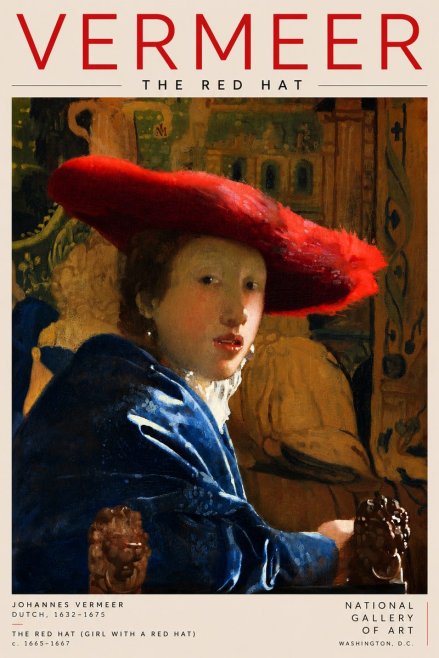 Vermeer The Red Hat No2 - Poszter