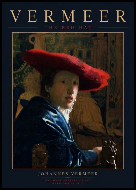 Vermeer The Red Hat No3 - Poszter