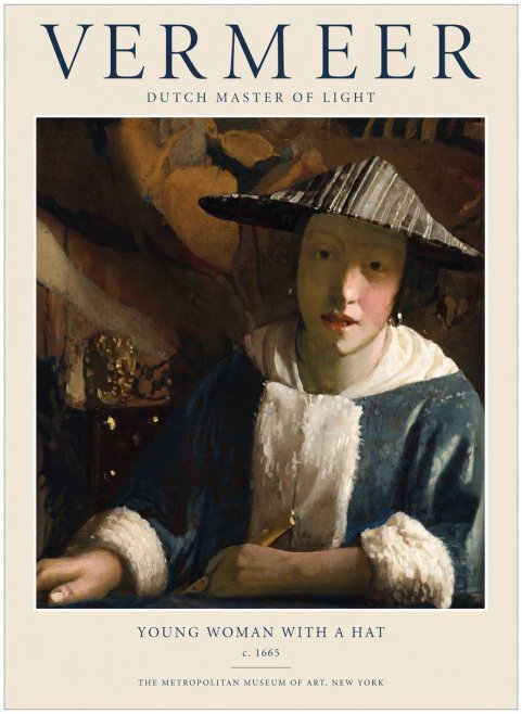 Vermeer Young Woman with a Hat No1 - Poszter