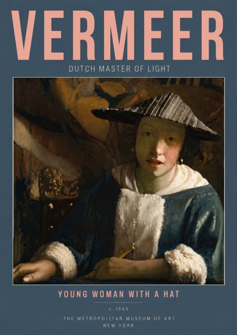 Vermeer Young Woman with a Hat No4 - Poszter