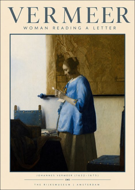Vermeer Woman Reading a Letter No2 - Poszter