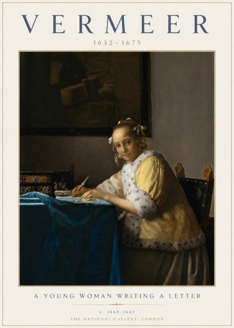 Vermeer A Young Woman Writing a Letter No5 - Poszter