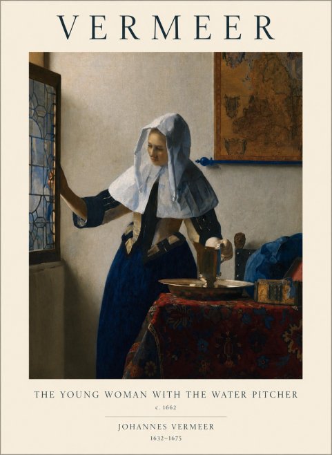 Vermeer The Young Woman with the Water Pitcher No1 - Poszter