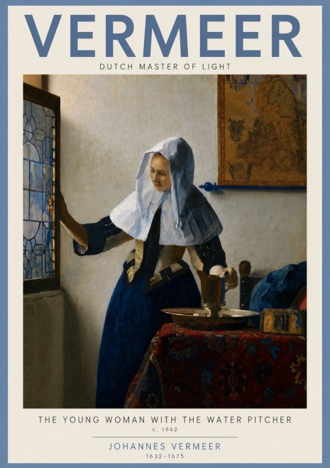 Vermeer The Young Woman with the Water Pitcher No3 - Poszter