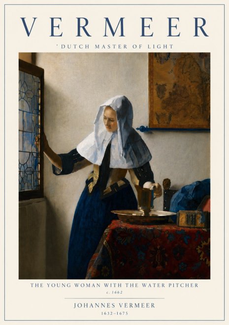Vermeer The Young Woman with the Water Pitcher No6 - Poszter