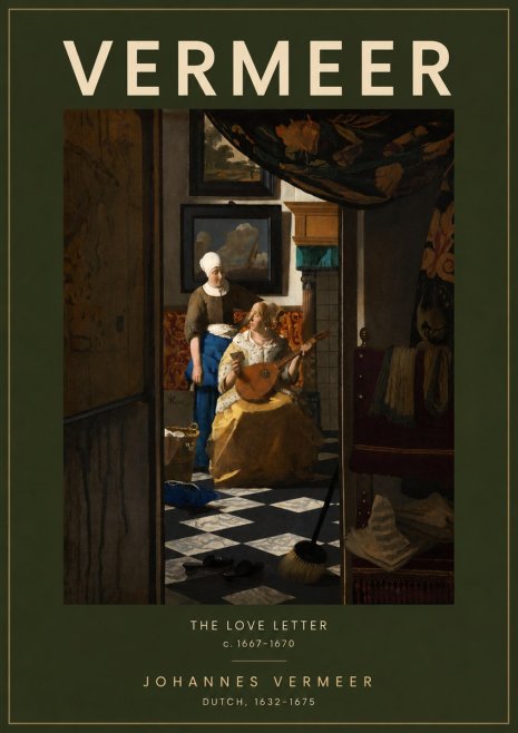Vermeer The Love Letter No5 - Poszter