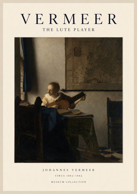 Vermeer The Lute Player No1 - Poszter