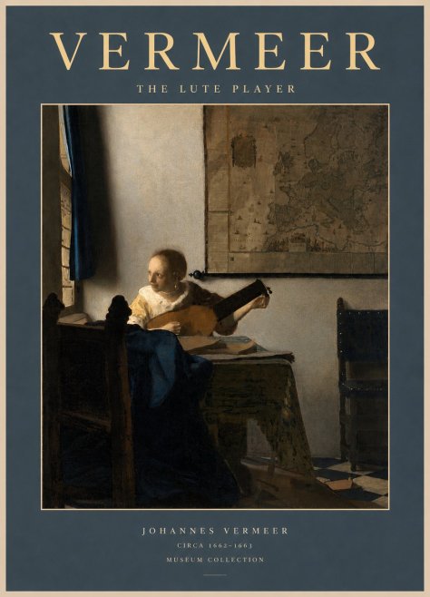 Vermeer The Lute Player No2 - Poszter