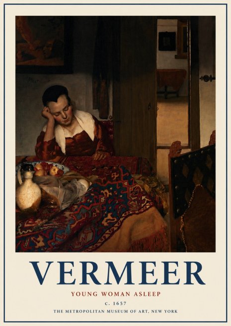Vermeer Young Woman Asleep No3 - Poszter