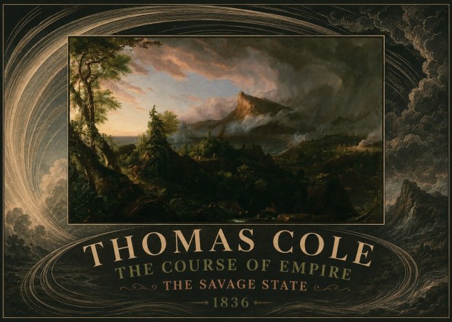 Thomas Cole The Course of Empire: the Savage State I No4 - Poszter
