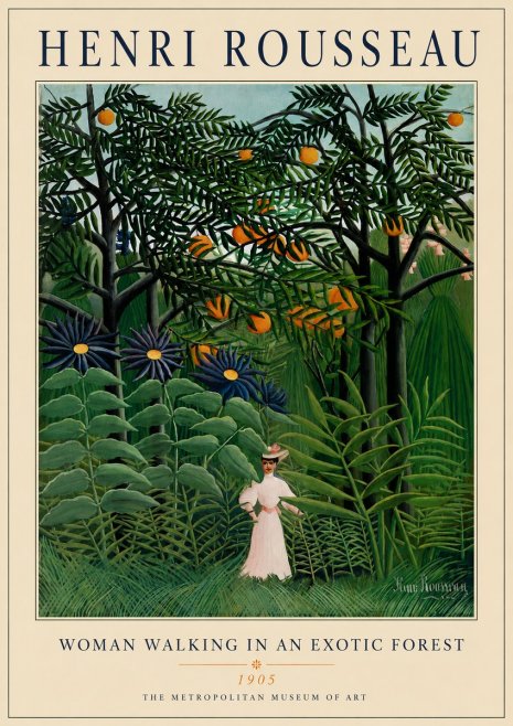 Rousseau Woman Walking in an Exotic Forest No4 - Poszter
