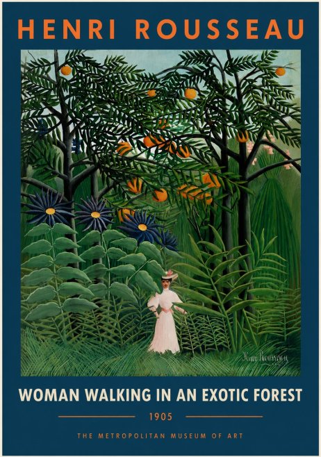 Rousseau Woman Walking in an Exotic Forest No5 - Poszter