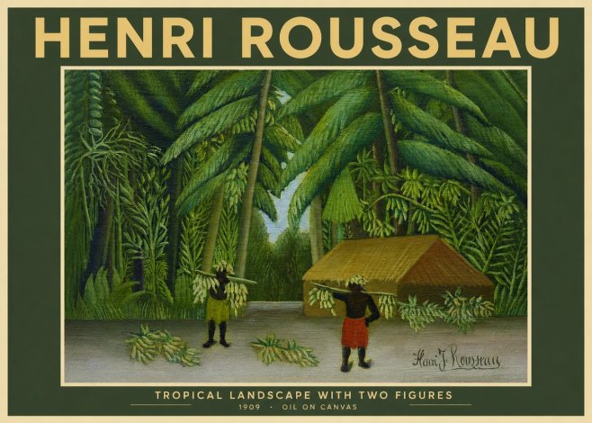 Rousseau Tropical Landscape with Two Figures No2 - Poszter