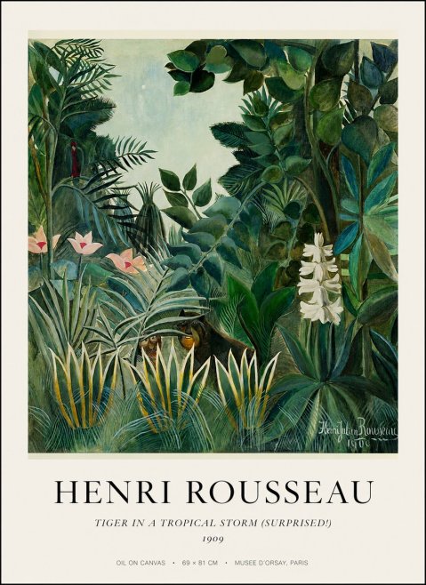 Rousseau Tiger in a Tropical Storm (Surprised!) No1 - Poszter
