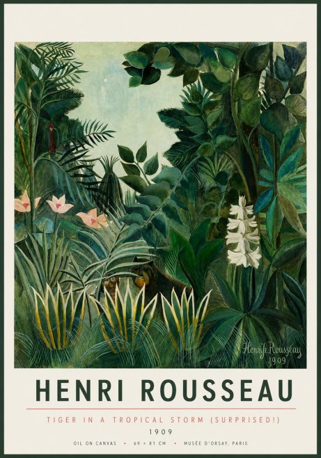 Rousseau Tiger in a Tropical Storm (Surprised!) No3 - Poszter