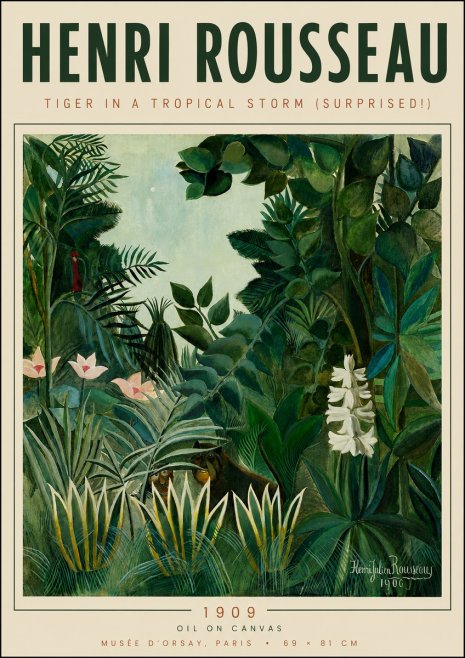 Rousseau Tiger in a Tropical Storm (Surprised!) No6 - Poszter