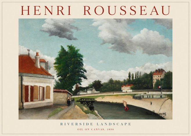 Rousseau Riverside Landscape No3 - Poszter