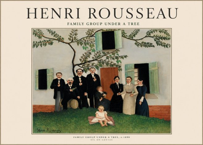 Rousseau Family Group Under a Tree No1 - Poszter