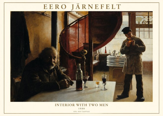 Eero Järnefelt Interior with Two Men No1 - Poszter