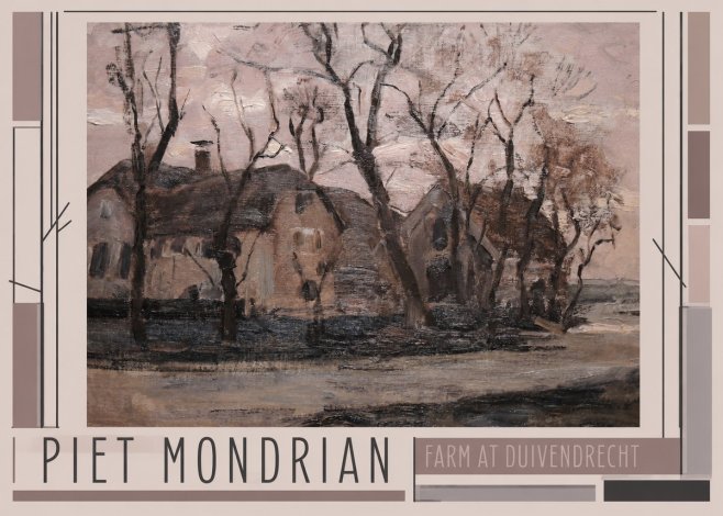 Piet Mondrian Farm at Duivendrecht No1 - Poszter