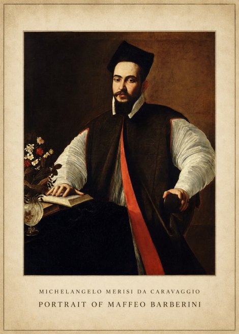 Michelangelo Merisi da Caravaggio Portrait of Maffeo Barberini No4 - Poszter