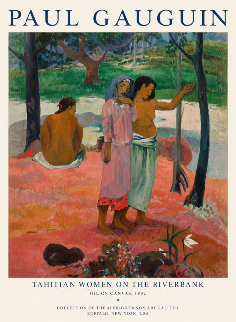 Paul Gauguin Tahitian Women on the Riverbank No1 - Poszter