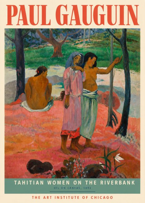 Paul Gauguin Tahitian Women on the Riverbank No3 - Poszter