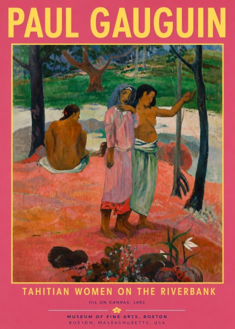 Paul Gauguin Tahitian Women on the Riverbank No5 - Poszter