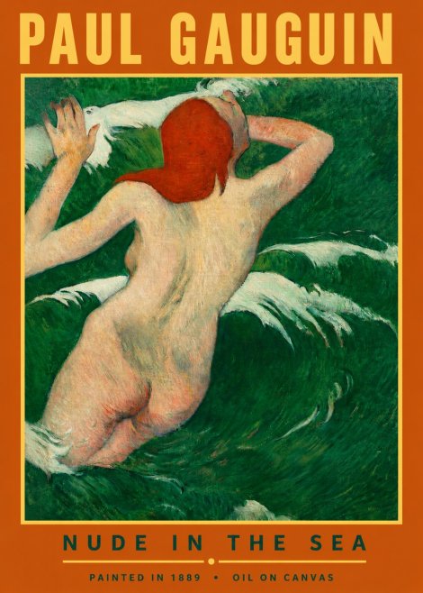 Paul Gauguin Nude in the Sea No3 - Poszter