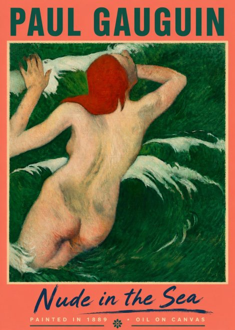 Paul Gauguin Nude in the Sea No5 - Poszter