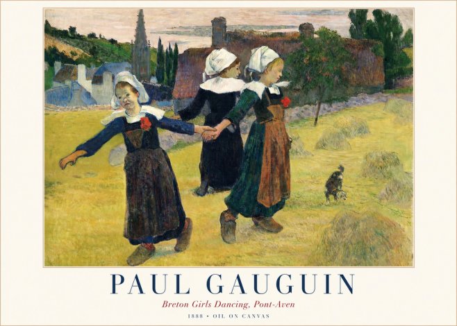 Paul Gauguin Breton Girls Dancing, Pont-aven No1 - Poszter