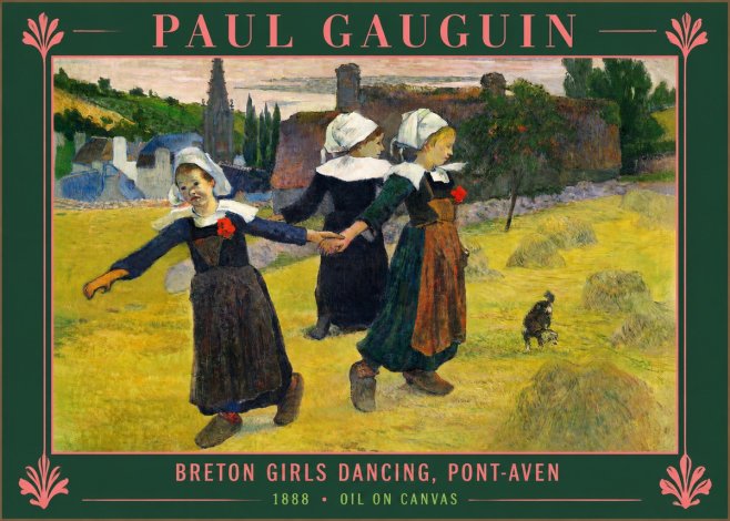 Paul Gauguin Breton Girls Dancing, Pont-aven No2 - Poszter