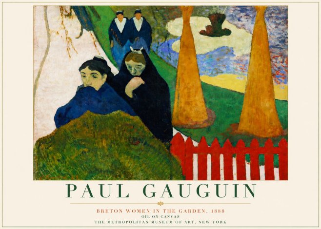 Paul Gauguin Breton Women in the Garden, 1888 No5 - Poszter
