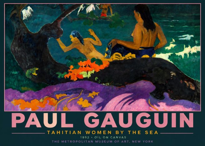 Paul Gauguin Tahitian Women by the Sea No5 - Poszter