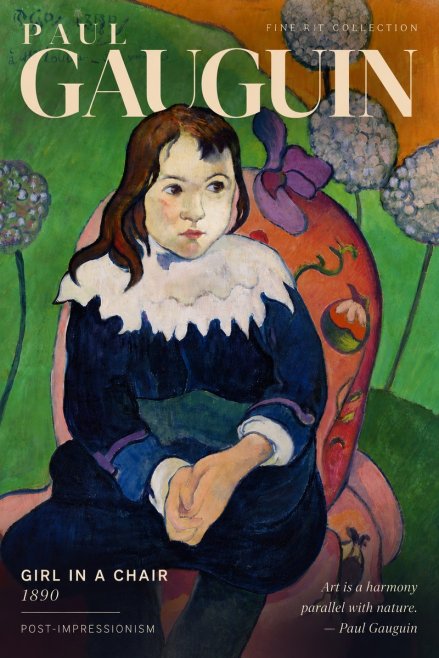 Paul Gauguin Girl in a Chair No4 - Poszter