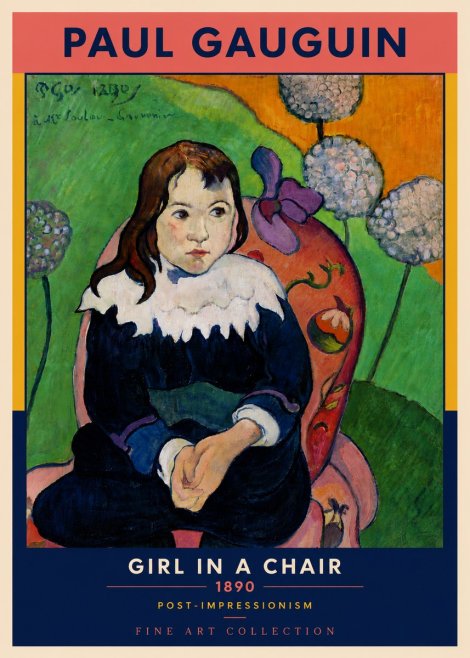 Paul Gauguin Girl in a Chair No6 - Poszter