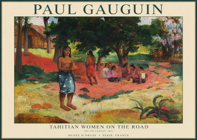 Paul Gauguin Tahitian Women on the Road No1 - Poszter