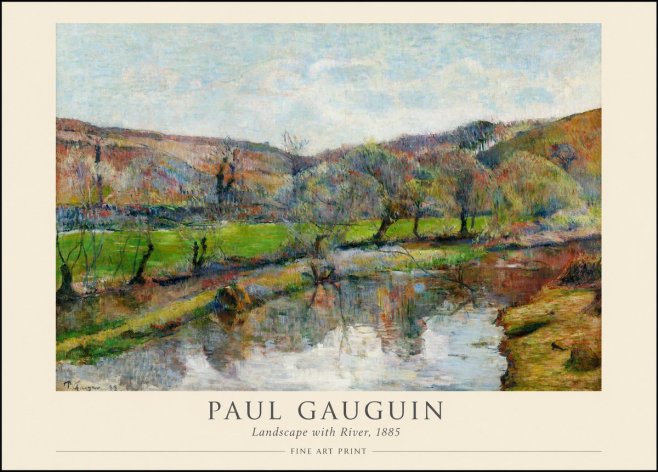 Paul Gauguin Landscape with River, 1885 No1 - Poszter