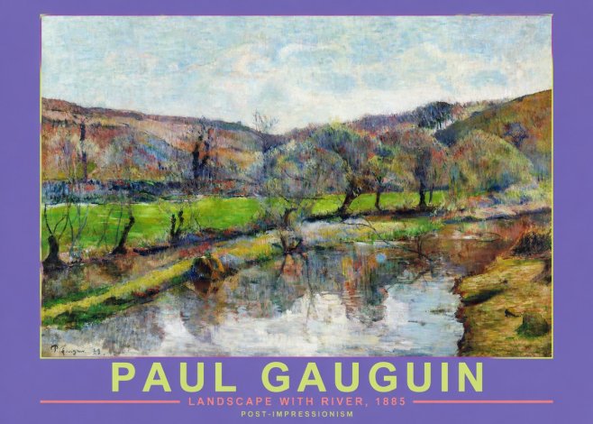Paul Gauguin Landscape with River, 1885 No2 - Poszter