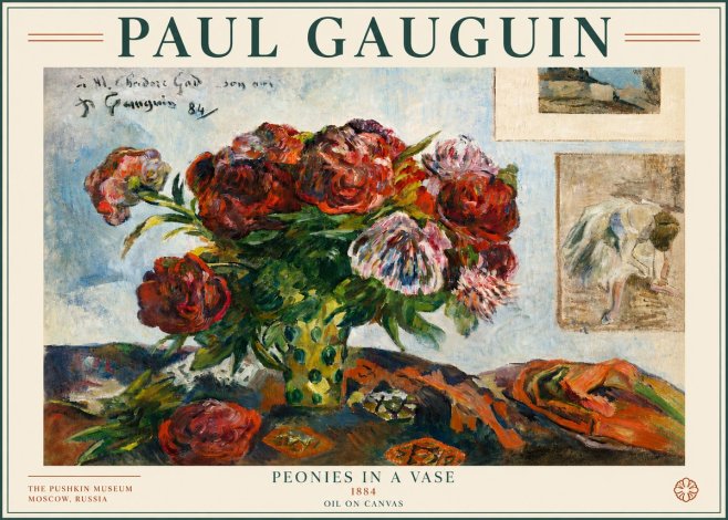 Paul Gauguin Peonies in a Vase No3 - Poszter