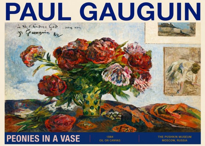 Paul Gauguin Peonies in a Vase No4 - Poszter