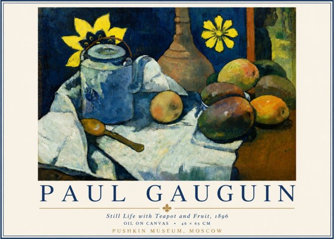 Paul Gauguin Still Life with Teapot and Fruit, 1896 No3 - Poszter