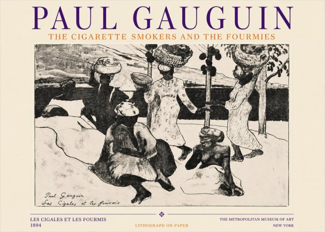 Paul Gauguin The Cigarette Smokers and the Fourmies No3 - Poszter
