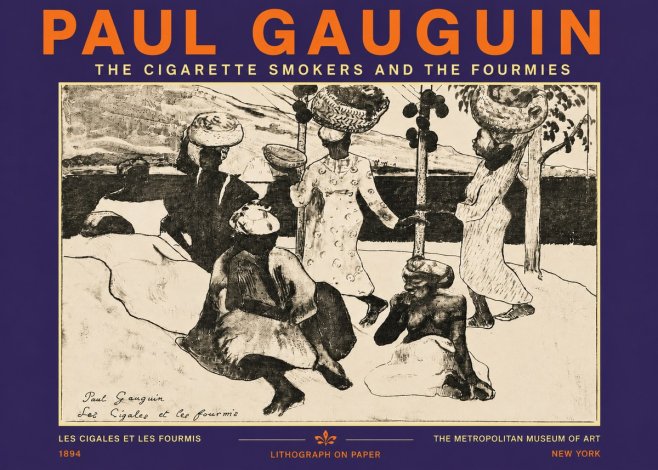 Paul Gauguin The Cigarette Smokers and the Fourmies No5 - Poszter