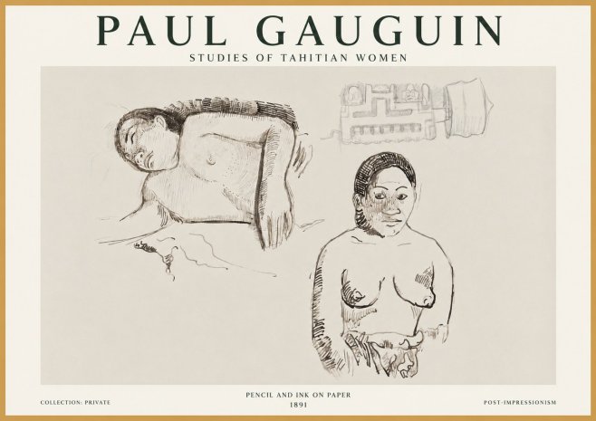 Paul Gauguin Studies of Tahitian Women No1 - Poszter