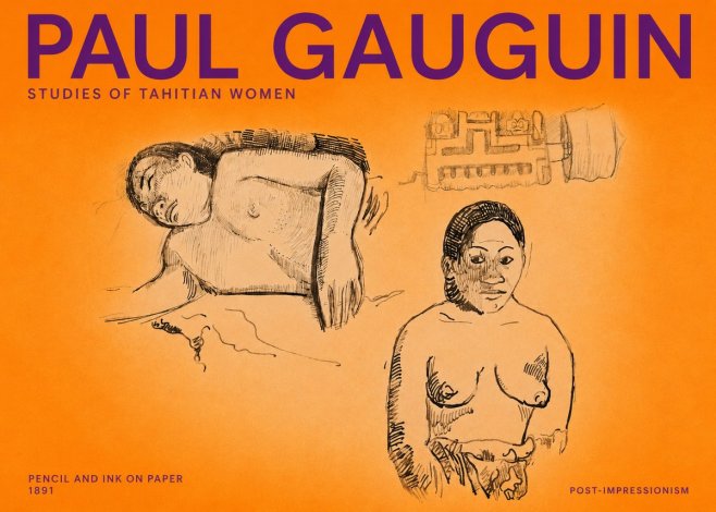 Paul Gauguin Studies of Tahitian Women No2 - Poszter