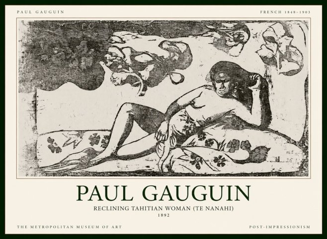 Paul Gauguin Reclining Tahitian Woman (Te Nanahi) No1 - Poszter