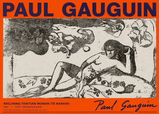 Paul Gauguin Reclining Tahitian Woman (Te Nanahi) No2 - Poszter