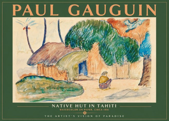 Paul Gauguin Native Hut in Tahiti No4 - Poszter